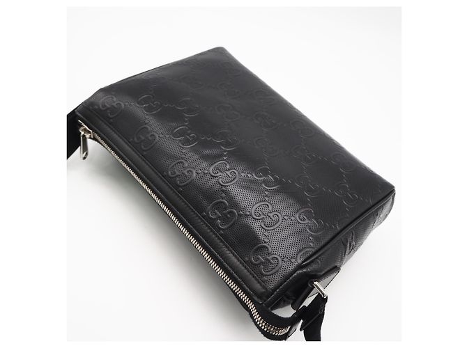 Bolsa de ombro GUCCI GG com relevo Preto - vista 2