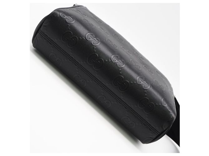 Bolsa de ombro GUCCI GG com relevo Preto - vista 6