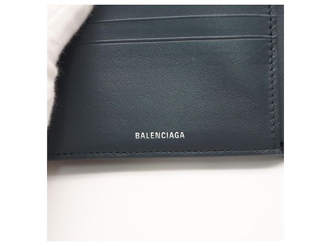 Balenciaga BB Monogram Bi-fold Wallet Blue - view 12