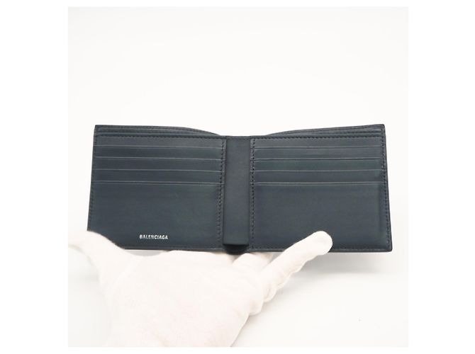 Balenciaga BB Monogram Bi-fold Wallet Blue - view 9