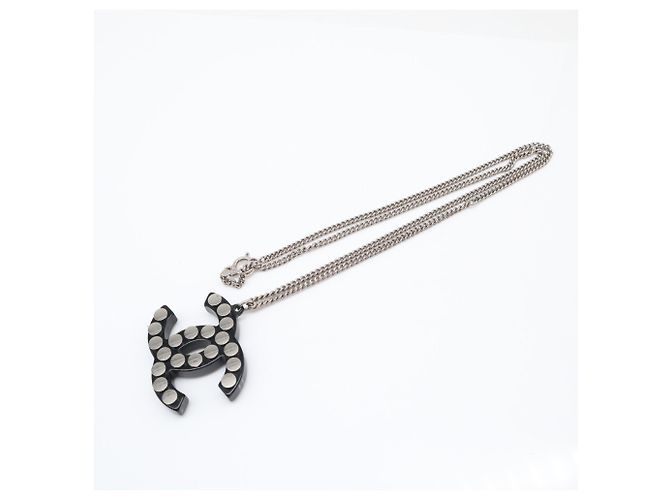 Collana con pendente Coco Mark di CHANEL Nero Argento - vista 2