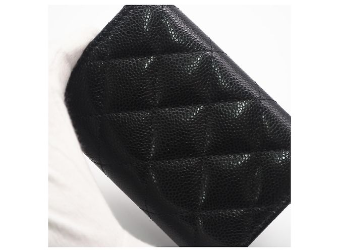 Timeless Chanel Matelassé Compact Tri-fold Wallet Black - view 3