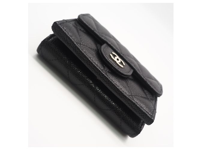 Timeless Chanel Matelassé Compact Tri-fold Wallet Black - view 5