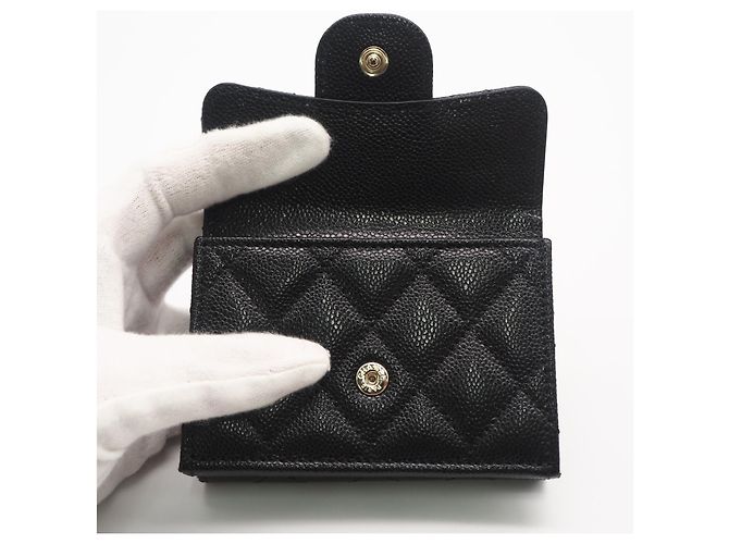 Timeless Chanel Matelassé Compact Tri-fold Wallet Black - view 8
