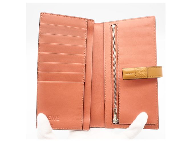 Cartera larga vertical de piel de becerro Soft Grain Loewe Castaño Naranja - vista 11