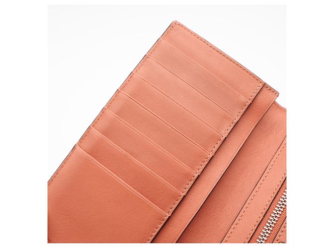 Cartera larga vertical de piel de becerro Soft Grain Loewe Castaño Naranja - vista 13
