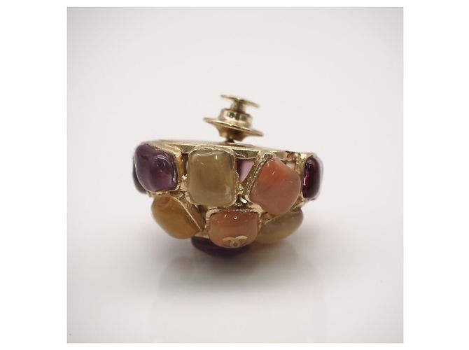 Chanel Coco Mark Brosche mit farbigem Stein Mehrfarben Golden - Ansicht 10