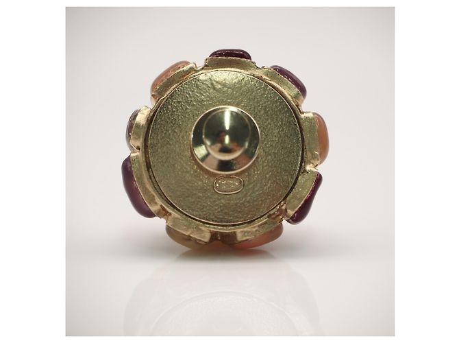 Chanel Coco Mark Brosche mit farbigem Stein Mehrfarben Golden - Ansicht 2