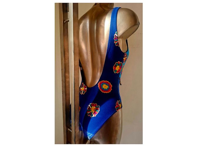 Autre Marque Liberti Beachwear einteiliger Badeanzug in Blau mit Blumenprint - Ansicht 10
