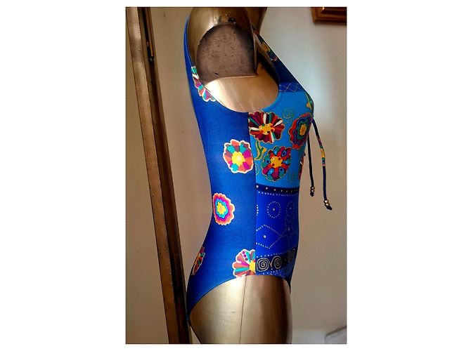 Autre Marque Liberti Beachwear einteiliger Badeanzug in Blau mit Blumenprint - Ansicht 11