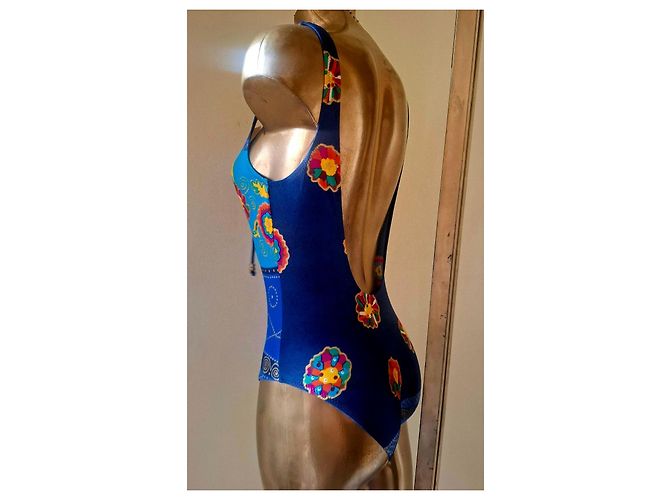 Autre Marque Liberti Beachwear einteiliger Badeanzug in Blau mit Blumenprint - Ansicht 8