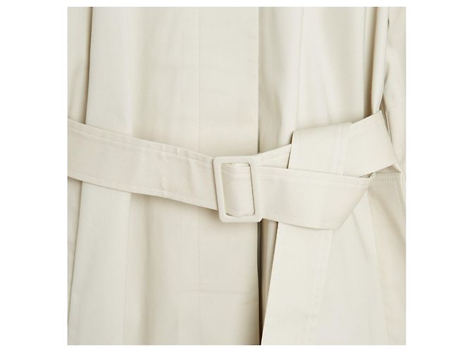 Burberry JW Anderson Impermeable FR36 38 Trench Coat de Algodón con Volantes y Cinturón Beige UK8 US4 - vista 2