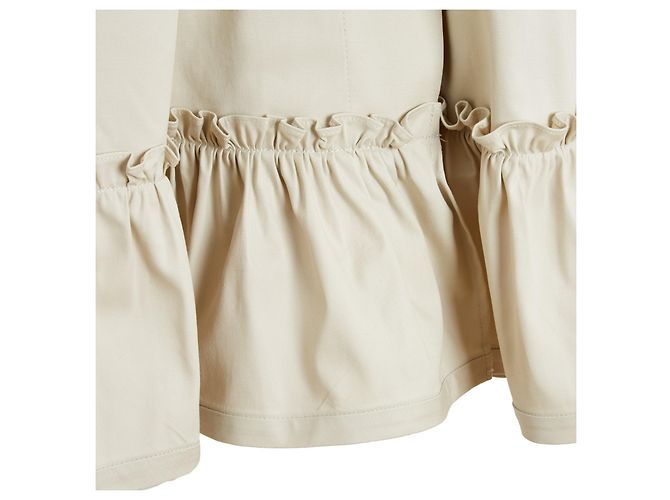Burberry JW Anderson Impermeable FR36 38 Trench Coat de Algodón con Volantes y Cinturón Beige UK8 US4 - vista 4