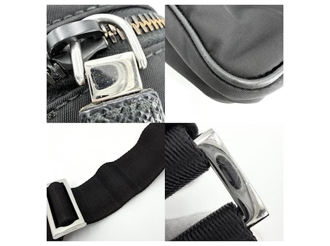Borsa a tracolla in nylon nero Prada - vista 8