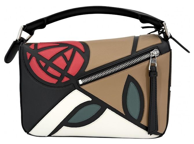 Borsa Puzzle 10° Anniversario Donna Loewe Marrone Nero Rosso - vista 2