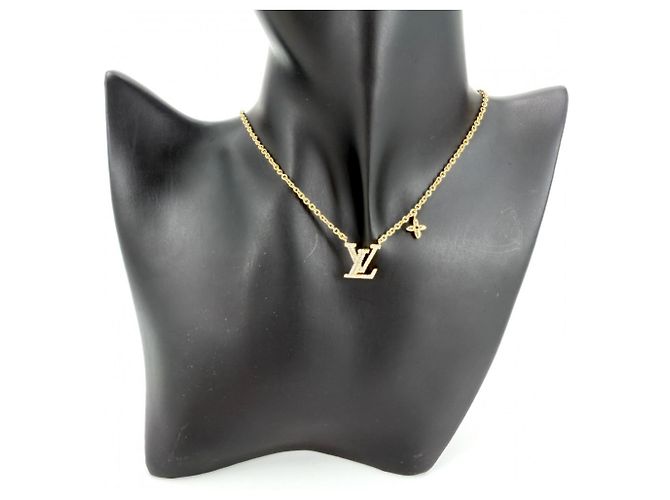 Collana Louis Vuitton in oro con strass D'oro - vista 3