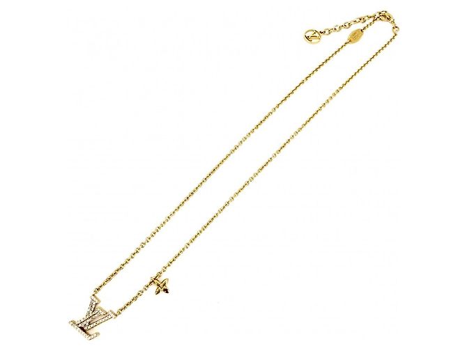 Collana Louis Vuitton in oro con strass D'oro - vista 5