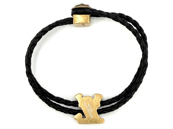 Bracciale Charm Monogram LV Rodeo da uomo Louis Vuitton Nero D'oro - vista 2