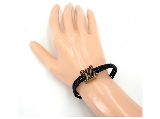 Bracciale Charm Monogram LV Rodeo da uomo Louis Vuitton Nero D'oro - vista 3