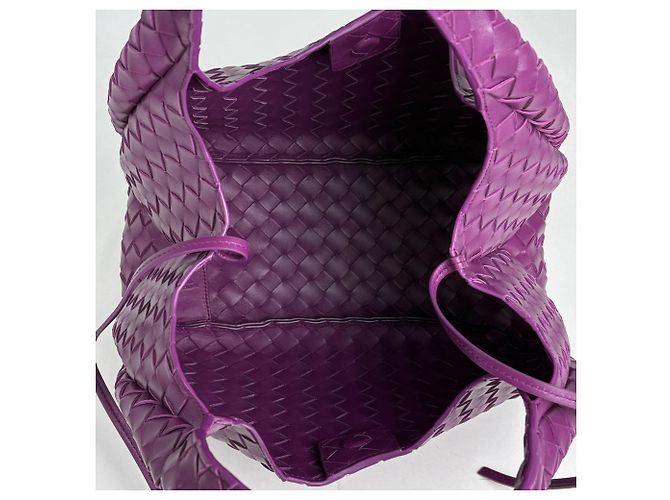 Borsa Tote Bottega Veneta Campana Medium Intrecciato Porpora - vista 10
