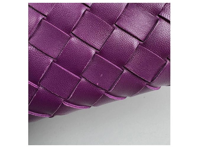 Borsa Tote Bottega Veneta Campana Medium Intrecciato Porpora - vista 5