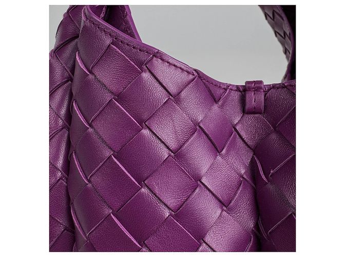 Borsa Tote Bottega Veneta Campana Medium Intrecciato Porpora - vista 6
