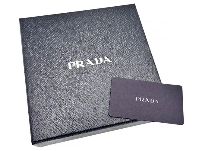 Collana choker in pelle Prada Nero Bianco - vista 6