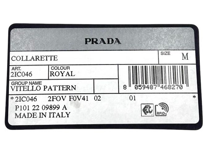 Collana choker in pelle Prada Nero Bianco - vista 7