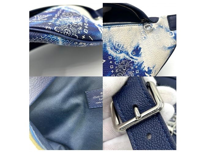 Marsupio Louis Vuitton Monogram Bandana Discovery PM da uomo Blu - vista 6