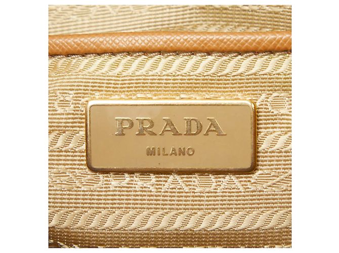 Borsa Tote con Placca Logo Triangolo Prada Marrone - vista 10