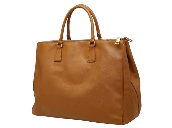 Borsa Tote con Placca Logo Triangolo Prada Marrone - vista 2