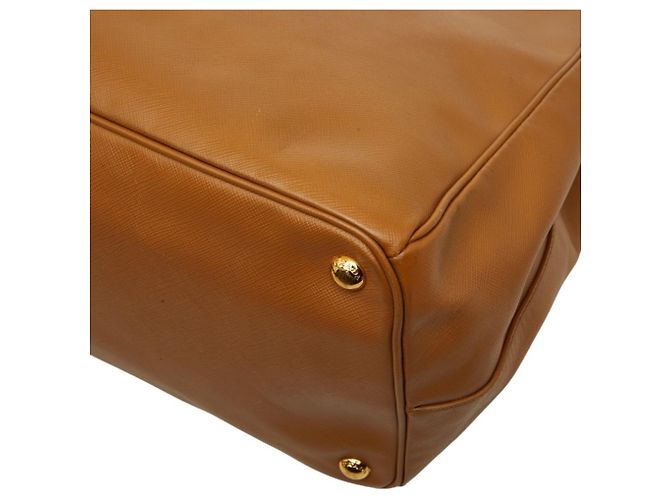Borsa Tote con Placca Logo Triangolo Prada Marrone - vista 6