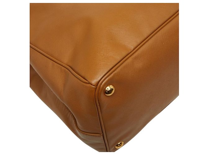 Borsa Tote con Placca Logo Triangolo Prada Marrone - vista 7