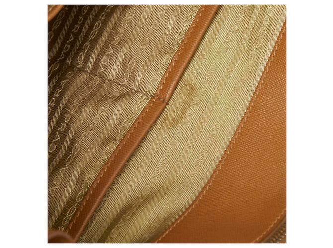 Borsa Tote con Placca Logo Triangolo Prada Marrone - vista 8