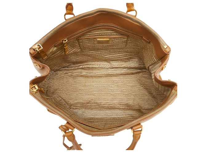 Borsa Tote con Placca Logo Triangolo Prada Marrone - vista 9
