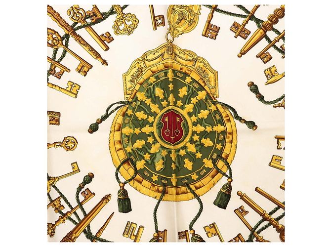 Hermès Hermes Carre 90 LES CLES THE KEYS Lenço de seda Vermelho Multicor - vista 2