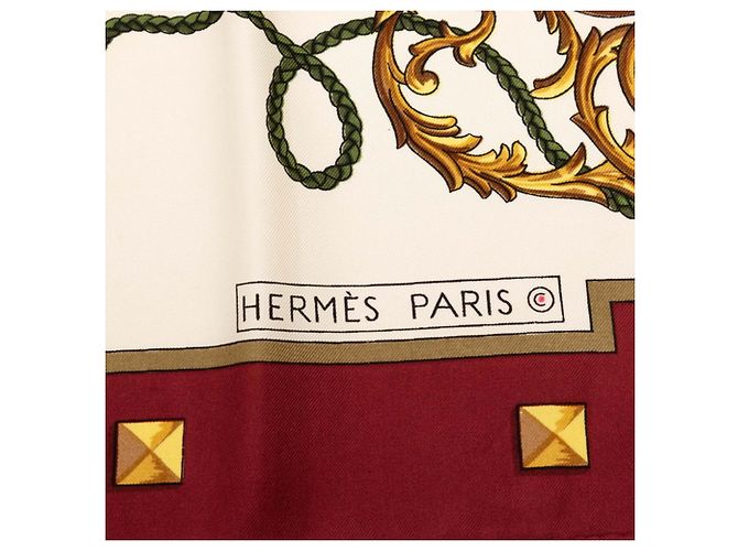 Hermès Hermes Carre 90 LES CLES THE KEYS Lenço de seda Vermelho Multicor - vista 6