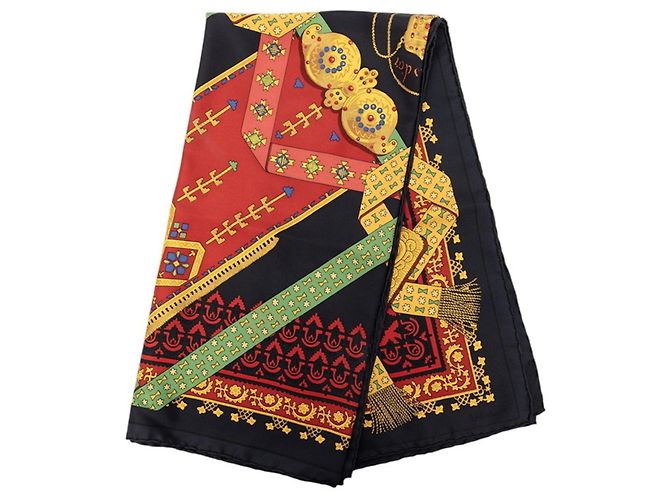 Hermès Hermes Carre 90 Brins d’or Golden Branch Scarf Nero - vista 2