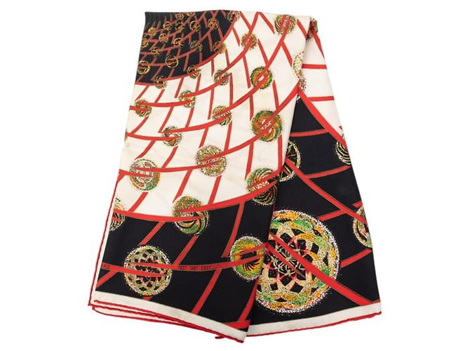 Foulard Hermès Carre 90 LES FEUX DE LESPACE Nero Multicolore - vista 2