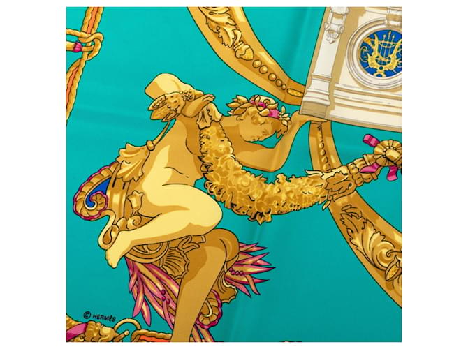 Hermès Hermes Carre 90 LES RUBANS DU CHEVAL Sciarpa Blu Multicolore - vista 3