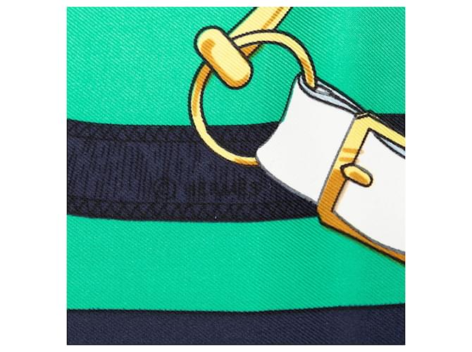 Hermès Sciarpa Hermes Carre 90 Eperon d'Or Verde Blu navy - vista 6