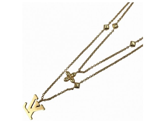 Collana Louis Vuitton in oro con strass D'oro - vista 2