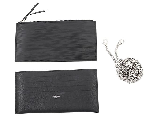 Pochette portafoglio con catena in pelle Epi Louis Vuitton Nero - vista 16