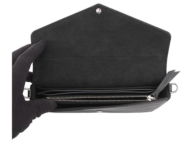 Pochette portafoglio con catena in pelle Epi Louis Vuitton Nero - vista 5