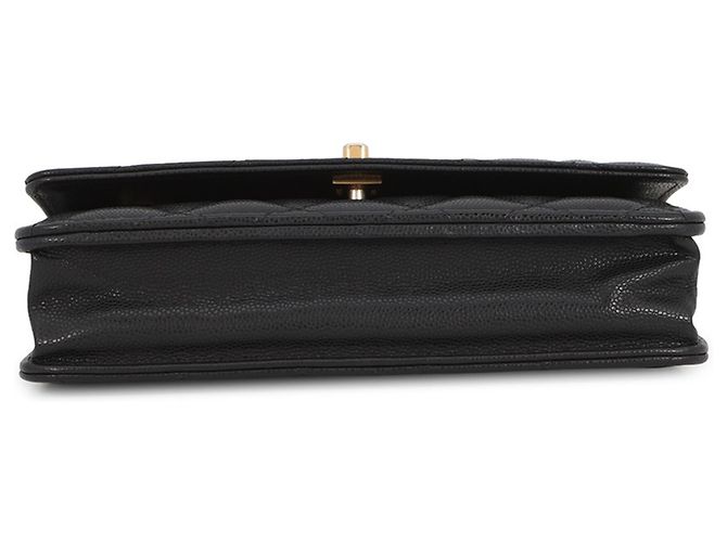 Portafoglio con catena in pelle di vitello martellata nera Chanel Nero - vista 3