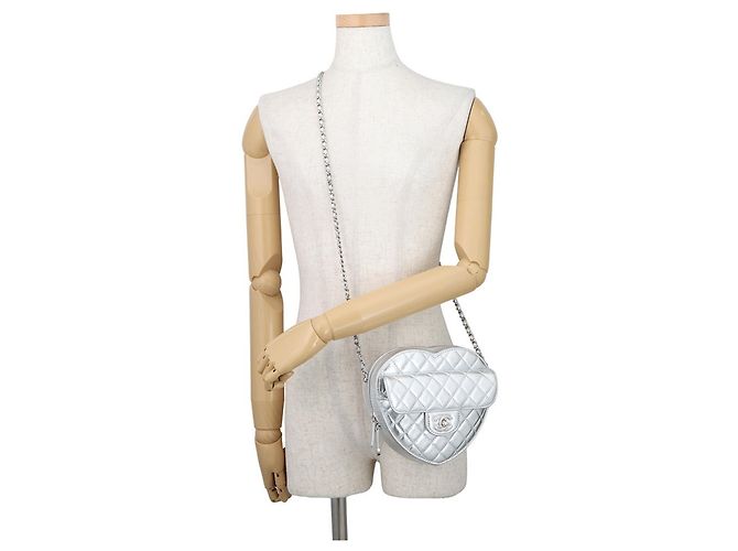 Borsa a tracolla con catena Chanel Argento - vista 4