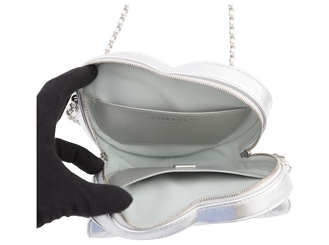 Borsa a tracolla con catena Chanel Argento - vista 6