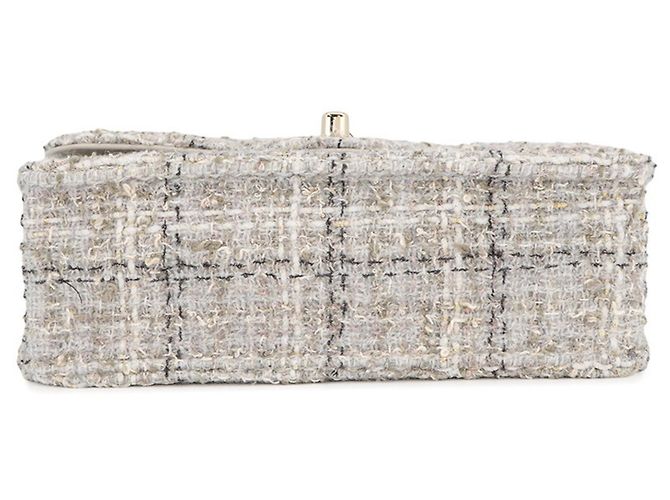Borsa a tracolla con catena in tweed grigio Chanel Marrone - vista 3