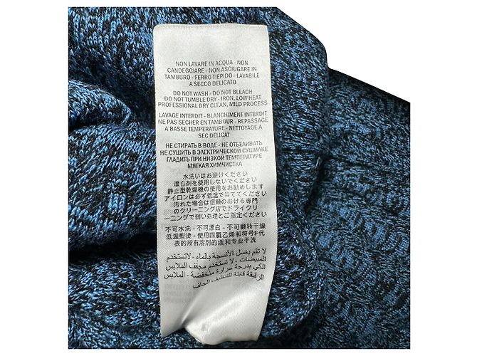 Alexander Mcqueen Strickmidi-Kleid aus blauer Wolle mit Schmuckkragen - Ansicht 7