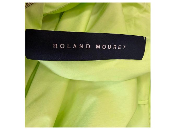 Vestido midi de cuello cuadrado Roland Mouret en algodón verde neón - vista 4